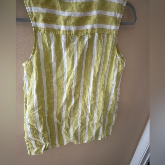 Christian Sirano Cool Natural Linen Relaxed Fit Tunic Lace Up Front size S - Picture 3 of 5